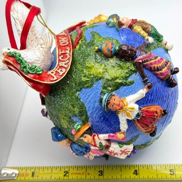 Christopher Radko United For Peace on Earth Ornament 2000 Globe Dove 5" Vintage - Picture 3 of 16